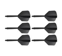 M METERXITY 6 Pack Integrated Dart Shaft and Flights-2BA Screw In-one Dart Flight, Plastic Anti-Fall, Apply to Soft Tip Darts and Steel Tip Darts (2BA, Black)