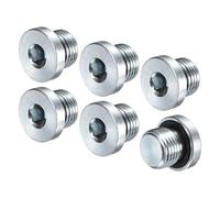 M METERXITY 6-Pack M16x1.5mm Inner Hex Head Pipe Fitting Plug, Carbon Steel Sensor Socket Plug with Seal O-Ring for Terminate Pipe Ends/High Pressure Washer, Sealing Screw