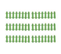 M METERXITY 6-Pack Miniature Fairy Garden Fence, 3.74 Inch 9.5x3cm Wooden DIY Small Wood Decorative Picket Fence for Dollhouse/Crafts/Diorama Project, Micro Landscape Ornaments [Green]