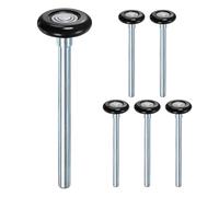 M METERXITY 6-Pack Nylon Garage Door Rollers, 1.8"/ 46mm Quiet Garage Door Wheels 6.6"/ 167mm Stem, High Load 6200zz 8 Balls Sealed Precision Bearing for Garage Doors [Black]
