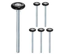 M METERXITY 6-Pack Nylon Garage Door Rollers, 1.8"/ 46mm Quiet Garage Door Wheels 7"/ 178mm Stem, High Load 6200zz 8 Balls Sealed Precision Bearing for Garage Doors [Black]