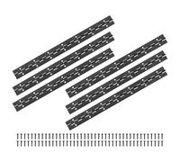 M METERXITY 6-Pack Piano Hinges, 14 Inch / 350mm Stainless Steel Continuous Piano Hinge with Holes and Screws for Cabinets Door/Storage Box [1.2X 0.04/ 30x 1mm Open Width Thick, Black]