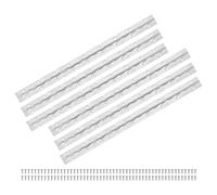 M METERXITY 6-Pack Piano Hinges, 18 Inch / 450mm Stainless Steel Continuous Piano Hinge with Holes and Screws for Cabinets Door/Storage Box [1.2X 0.04/ 30x 1mm Open Width Thick, Silver Tone]