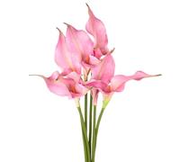 M METERXITY 6-Pack Pink Two-petaled Artificial Calla Lily Flowers,23 Inch Faux Two-petaled Artificial Calla Lily Silk Bouquets Real Touch Faux Flowers for Home/Wedding/Christmas/Party