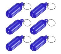 M METERXITY 6-Pack Plastic Floating Key Chain, Pills-Shape Float Key Rings Bright Color Pendant Water Sport Accessory for Boating/Kayak/Fishing/Surfing/Sailing [Blue]
