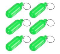 M METERXITY 6-Pack Plastic Floating Key Chain, Pills-Shape Float Key Rings Bright Color Pendant Water Sport Accessory for Boating/Kayak/Fishing/Surfing/Sailing [Green]