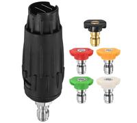 M METERXITY 6-Pack Pressure Washer Tips, Adjustable Pressure Washer Nozzle with Variable Pattern, 5 Multi-Degrees Spray Nozzle Tips, 1/4" Quick Connect, 2.5GPM [Multicolor]