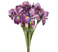M METERXITY 6-Pack Purple Red Artificial Iris Flowers with Flower Bud,17.7 Inch Faux Iris PU Bouquets Real Touch Faux Flowers for Home/Wedding/Christmas/Party