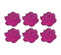 M METERXITY 6-Pack Rose Red Rose Embroidered Patch 7.3cm Adhesive Fabric Embroidered Sew on Flower Appliques Patches for DIY Crafts/Clothing Repairing/Shoes/Bag/Hat