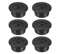 M METERXITY 6-Pack Rubber Grommets for Wiring 22mm Desk Grommet Double-Sided Flexible Cable Cord Grommet Desk Hole Cover for Cables/Wires Through Protection Cable Grommet [Black]