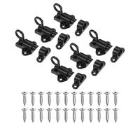 M METERXITY 6-Pack Self-Closing Latches, Aluminum Alloy Resilient Bolt Latch with Screws for Cabinet Door/Window/Gate, Automatic Sliding Spring Door Lock [Black]