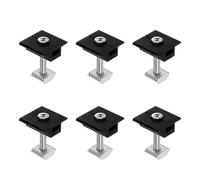 M METERXITY 6-Pack Solar Panel Mount Mid Clamps 30mm t Center Clips Corrosion-Free Aluminum Anodized Solar Panel Center Clamp for Roof/Wall/Boat/RVs Solar Panel Mounting Brackets [Black]