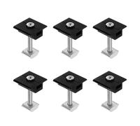 M METERXITY 6-Pack Solar Panel Mount Mid Clamps 40mm t Center Clips Corrosion-Free Aluminum Anodized Solar Panel Center Clamp for Roof/Wall/Boat/RVs Solar Panel Mounting Brackets [Black]