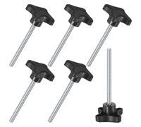 M METERXITY 6-Pack Star Clamping Knobs, M8x100mm Male Thread Hand Tightening Screw for Machinery/Electronic/Furniture/Umbrella Base, Machine Handle Replacement [130mm, Black]