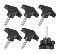 M METERXITY 6-Pack Star Clamping Knobs, M8x35mm Male Thread Hand Tightening Screw for Machinery/Electronic/Furniture/Umbrella Base, Machine Handle Replacement [65mm, Black]