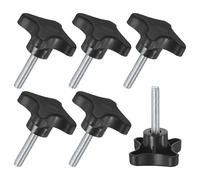M METERXITY 6-Pack Star Clamping Knobs, M8x40mm Male Thread Hand Tightening Screw for Machinery/Electronic/Furniture/Umbrella Base, Machine Handle Replacement [70mm, Black]
