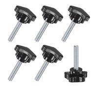 M METERXITY 6-Pack Star Clamping Knobs, M8x40mm Male Thread Hand Tightening Screw for Machinery/Electronic/Furniture/Umbrella Base, Machine Handle Replacement [39mm, Black]