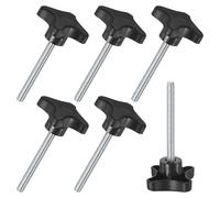 M METERXITY 6-Pack Star Clamping Knobs, M8x80mm Male Thread Hand Tightening Screw for Machinery/Electronic/Furniture/Umbrella Base, Machine Handle Replacement [109mm, Black]