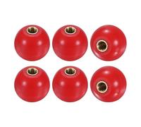 M METERXITY 6-Pack Threaded Ball Knobs, M5 Female Thread 20mm Dia. Thermoset Ball Knob for Lathe/Machine/Lawn Mowers, Round Phenolic Brass Insert Lever Handle [Red]