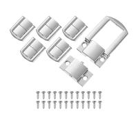 M METERXITY 6 Pack Toggle Catch Lock, 1.18 x 1 in Metal Hasp Latches Decorative Clasp with Screws for Jewelry Case/Wooden Boxes/Suitcase, Retro Style Clasp [Chrome Silver]