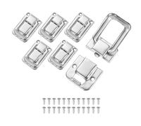M METERXITY 6 Pack Toggle Catch Lock, 1.5 x 1 in Metal Hasp Latches Decorative Clasp with Screws for Jewelry Case/Wooden Boxes/Suitcase, Retro Style Clasp [Silver]