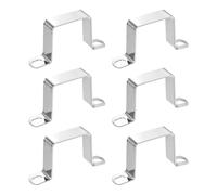 M METERXITY 6-Pack U Shaped Connector Bracket, 45x45mm 304 Stainless Steel Square Pipe Clamp for Door Closed Bar Holder Strut Channel/Fixing Tools/Pipe, Strap Clamp for Rectangular Tube
