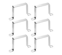 M METERXITY 6-Pack U Shaped Connector Bracket, 70x70mm 304 Stainless Steel Square Pipe Clamp for Door Closed Bar Holder Strut Channel/Fixing Tools/Pipe, Strap Clamp for Rectangular Tube