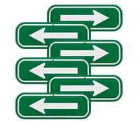 M METERXITY 6-Pack White Arrow Signs, 9.84 x 3.54 Aluminum Reflective One-way Arrow Sign for Outdoor Lawn Garden Ground Decorations, Street Sign [Green/White]