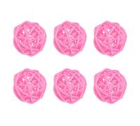 M METERXITY 6-Pack Wicker Rattan Balls 30mm/1.2 Inch Decorative Rattan Balls Orbs Vase Fillers Bowl Fillers for Christmas/Weddings/DIY Crafts/Home Decor [Pink]