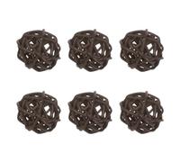 M METERXITY 6-Pack Wicker Rattan Balls 30mm/1.2 Inch Decorative Rattan Balls Orbs Vase Fillers Bowl Fillers for Christmas/Weddings/DIY Crafts/Home Decor [Brown]