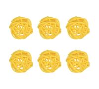 M METERXITY 6-Pack Wicker Rattan Balls 30mm/1.2 Inch Decorative Rattan Balls Orbs Vase Fillers Bowl Fillers for Christmas/Weddings/DIY Crafts/Home Decor [Yellow]