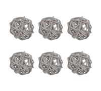 M METERXITY 6-Pack Wicker Rattan Balls 30mm/1.2 Inch Decorative Rattan Balls Orbs Vase Fillers Bowl Fillers for Christmas/Weddings/DIY Crafts/Home Decor [Gray]