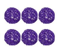 M METERXITY 6-Pack Wicker Rattan Balls 80mm/3.2 Inch Decorative Rattan Balls Orbs Vase Fillers Bowl Fillers for Christmas/Weddings/Thanksgiving/DIY Crafts/Home Decor [Purple]