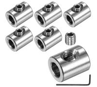 M METERXITY 6-Pack Wire Rope Cable Clamp, 5mm Hole 304 Stainless Steel Single Holes Lock Clip with Hexagon Screws Spanner for Cable Rigging/DIY Decorative Rope/Clothesline
