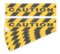 M METERXITY 6 Pcs CAUTION Floor Decals Stickers 6 x 24 Inch CAUTION Sign Warning Sticker Self-Adhesive Anti Slip Abrasive Tape for Indoor/Outdoor Stairs Step[Yellow Black]