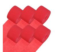 M METERXITY 6-Rolls Crepe Paper Streamer, 492ft Crepe Streamers Party Decorations for DIY/Halloween/Christmas/Party Supplies [Red-1.8 Inch x 82 Ft/Roll]