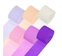 M METERXITY 6-Rolls Crepe Paper Streamer, 492ft Crepe Streamers Party Decorations for Halloween/Christmas/Party Supplies [6 Colors-1.8 Inch x 82 Ft/Roll]