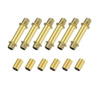 M METERXITY 6-Set Straight Pipe Lamp Stem Kit, 40mm(1.57") Long M10 Double End Thread Rod W/Coupling Sleeve Nuts for Table Lamps/Chandeliers, Light Fixture Replacement Parts [Gold Tone]