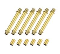 M METERXITY 6-Set Straight Pipe Lamp Stem Kit, 80mm(3.15") Long M10 Double End Thread Rod W/Coupling Sleeve Nuts for Table Lamps/Chandeliers, Light Fixture Replacement Parts [Gold Tone]