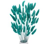 M METERXITY 60-Pack Bunny Tails Grass 17 Inch Fluffy Rabbit Tail Grass Dried Flowers Branches Vase Filler Dried Grass Decor for Home/Wedding/Vase/Office/Party [Dark Green]