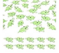 M METERXITY 60-Pack Luminous Mini Resin Crocodile, Glow in the Dark Tiny Crocodile for Fairy Garden/Micro Landscaping/Dollhouse, Cute Miniature Animal Figurine to Hide [Green]