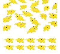 M METERXITY 60-Pack Luminous Mini Resin Crocodile, Glow in the Dark Tiny Crocodile for Fairy Garden/Micro Landscaping/Dollhouse, Cute Miniature Animal Figurine to Hide [Yellow]