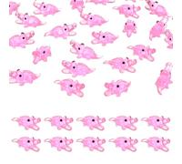 M METERXITY 60-Pack Luminous Mini Resin Crocodile, Glow in the Dark Tiny Crocodile for Fairy Garden/Micro Landscaping/Terrarium, Decorative Miniature Animal Figurine to Place [Rose Red]