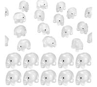 M METERXITY 60-Pack Luminous Mini Resin Elephant, Glow in the Dark Tiny Elephant for Fairy Garden/Micro Landscaping/Dollhouse, Cute Miniature Animal Figurine to Hide [White]