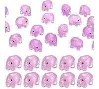 M METERXITY 60-Pack Luminous Mini Resin Elephant, Glow in the Dark Tiny Elephant for Fairy Garden/Micro Landscaping/Dollhouse, Cute Miniature Animal Figurine to Hide [Purple]