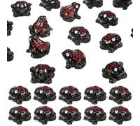 M METERXITY 60-Pack Luminous Mini Resin Frogs, Glow in the Dark Tiny Frog for Fairy Garden/Micro Landscaping/Dollhouse, Cute Miniature Animal Figurine to Hide [Black]