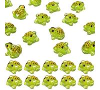 M METERXITY 60-Pack Luminous Mini Resin Frogs, Glow in the Dark Tiny Frog for Fairy Garden/Micro Landscaping/Dollhouse, Cute Miniature Animal Figurine to Hide [Green]