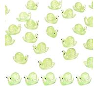 M METERXITY 60-Pack Luminous Mini Resin Snail, Glow in the Dark Tiny Snail for Fairy Garden/Micro Landscaping/Terrarium, Decorative Miniature Animal Figurine to Place [Green]