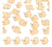 M METERXITY 60-Pack Luminous Mini Resin Snail, Glow in the Dark Tiny Snail for Fairy Garden/Micro Landscaping/Dollhouse, Cute Miniature Animal Figurine to Hide [Orange]