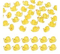 M METERXITY 60-Pack Luminous Mini Resin Snail, Glow in the Dark Tiny Snail for Terrarium/Micro Landscaping/Terrarium, Decorative Miniature Animal Figurine to Place [Yellow]